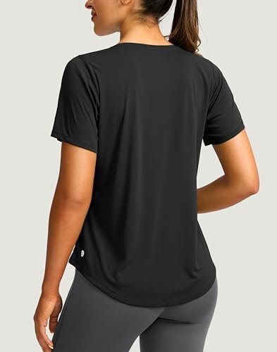 Women's Short Sleeve Workout Shirts Breathable UPF 50+ Sun Protection T-Shirts Quick Dry Gym Running Hiking Tops