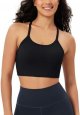 Seamless Racerback Sports Bra for Women Ribbed Camisoles Non Padding Yoga Bra Crop Tank Tops