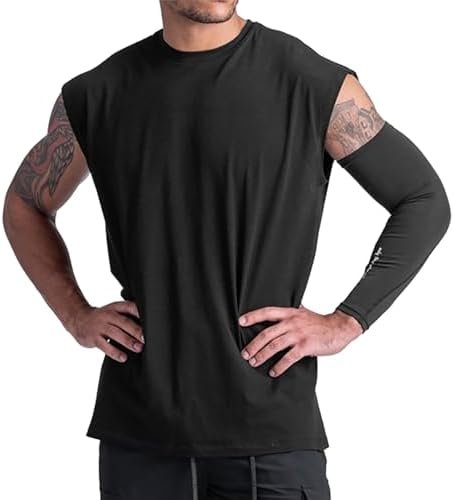 Men's Sleeveless Workout Shirt Cotton Cut Off Shirt Activewear Tank Tops