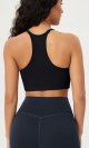 Seamless Racerback Sports Bra for Women Ribbed Camisoles Non Padding Yoga Bra Crop Tank Tops