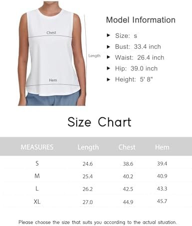 Women's Workout Tank Tops Loose Fit Sleeveless Breathable Yoga Shirts with Side Slits